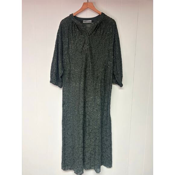 Zara Green Sequin Maxi Shirt Dress Small Limited Edition Party Formal Wedding - Picture 3 of 11